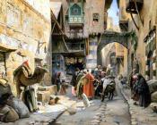A Street Scene Damascus - 古斯塔夫·鲍恩芬德